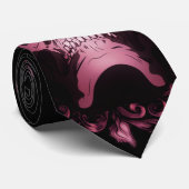 Rockabilly Skull Stropdas - Rood/Paars (Opgerold)