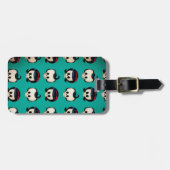 Rockabilly Skulls Pattern Bagagelabel (Voorkant horizontaal)