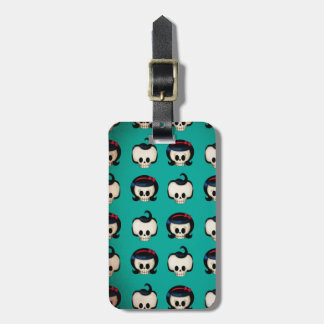Rockabilly Skulls Pattern Bagagelabel