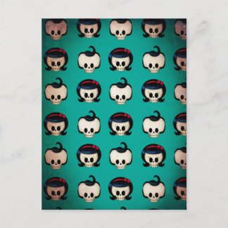 Rockabilly Skulls Pattern Briefkaart