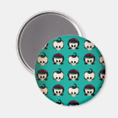 Rockabilly Skulls Pattern Magneet (Voorkant / Achterkant)