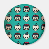 Rockabilly Skulls Pattern Magneet (Voorkant)