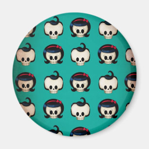 Rockabilly Skulls Pattern Magneet