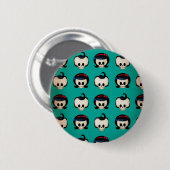 Rockabilly Skulls Pattern Ronde Button 5,7 Cm (Voorkant /achterkant)