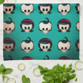 Rockabilly Skulls Pattern Theedoek (Gevouwen)