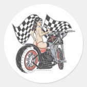 Rockabilly-Sticker Ronde Sticker (Voorkant)