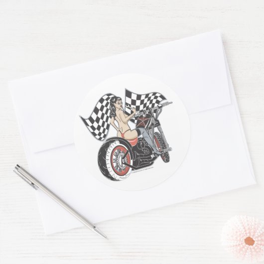 Rockabilly-Sticker Ronde Sticker (Envelop)