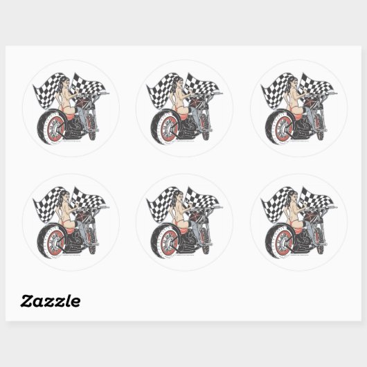 Rockabilly-Sticker Ronde Sticker (Vel)