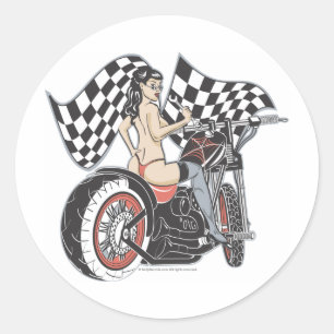 Rockabilly-Sticker Ronde Sticker