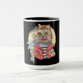 Rockabilly-stijl kat mok (Midden)