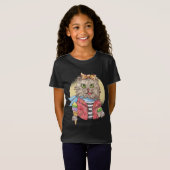 Rockabilly-stijl kat t-shirt (Voorkant volledig)