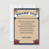 Rockabilly Tattoo Gotische bruiloft Bedankkaart (Voorkant)