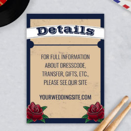 Rockabilly Tattoo Gotische bruiloft Informatiekaartje