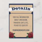 Rockabilly Tattoo Gotische bruiloft Informatiekaartje (Voorkant)