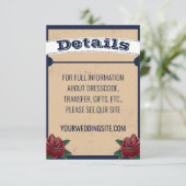 Rockabilly Tattoo Gotische bruiloft Informatiekaartje (Staand voorkant)