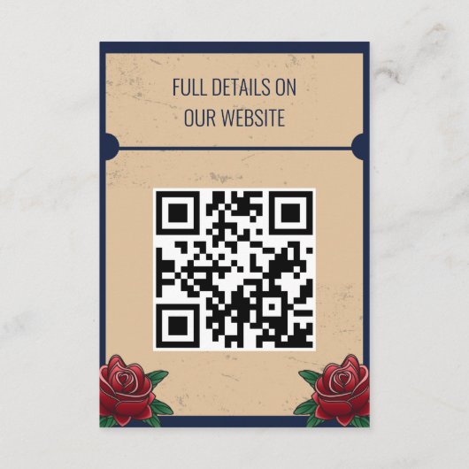 Rockabilly Tattoo Gotische bruiloft Informatiekaartje (Achterkant)