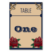 Rockabilly Tattoo Gotische bruiloft receptie Kaart (Voorkant)