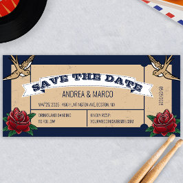 Rockabilly Tattoo Gotische Bruiloft Save the Date