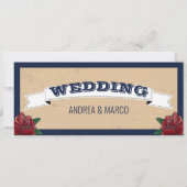 Rockabilly Tattoo Gotische bruiloft uitnodiging (Achterkant)