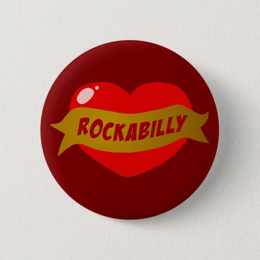 Rockabilly Tattoo Heart Ronde Button 5,7 Cm (Voorkant)