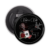 Rockabilly Tattoo microfoon Button Flesopener (Voorkant)