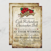 Rockabilly Tattoo Roos Rocker Wedding Invitations Kaart (Voorkant / Achterkant)