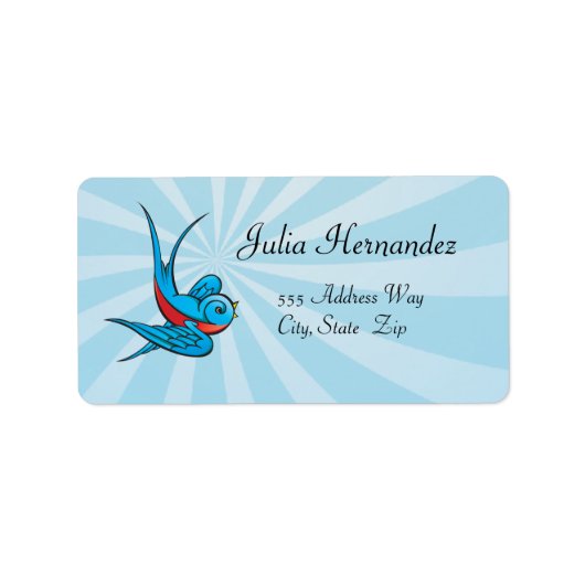 Rockabilly Tattoo Swallow Bird Labels (Voorkant)