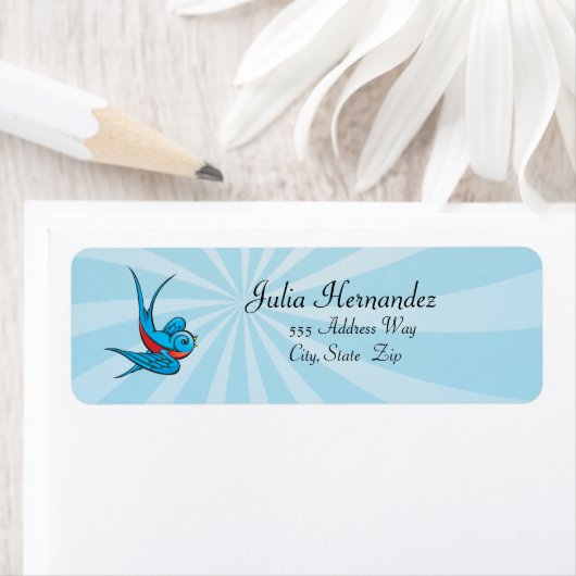 Rockabilly Tattoo Swallow Bird Labels (Insitu)