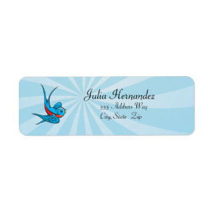 Rockabilly Tattoo Swallow Bird Labels