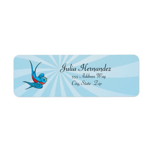 Rockabilly Tattoo Swallow Bird Labels (Voorkant)