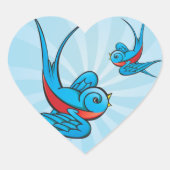 Rockabilly Tattoo Swallow Bird Stickers (Voorkant)