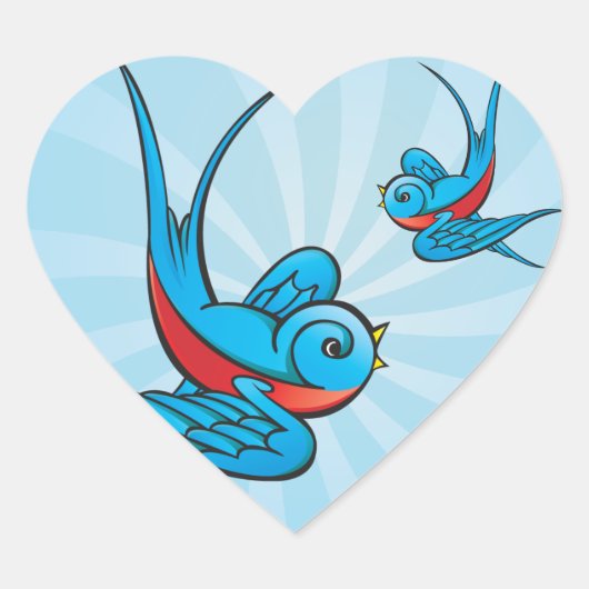 Rockabilly Tattoo Swallow Bird Stickers (Voorkant)
