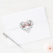 Rockabilly Tattoo Swallows Bruiloft Save the Date Hart Sticker (Envelop)