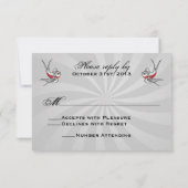 Rockabilly Tattoo Swallows RSVP Receptie kaart (Achterkant)
