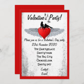 Rockabilly valentijnen partij kaart (Voorkant / Achterkant)