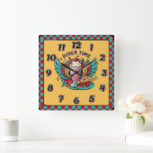 Rockabilly Vierkante Klok (Huis)