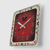 Rockabilly Vierkante Klok (Hoek)