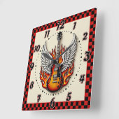 Rockabilly Vierkante Klok (Hoek)