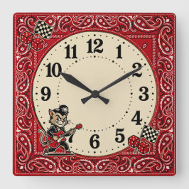 Rockabilly Vierkante Klok