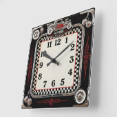Rockabilly Vierkante Klok (Hoek)