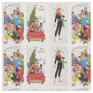 rockabilly vintage kerststof stof
