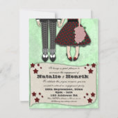 Rockabilly Wedding, 4.25x5.5 verloving Kaart (Voorkant)