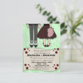 Rockabilly Wedding, 4.25x5.5 verloving Kaart (Staand voorkant)