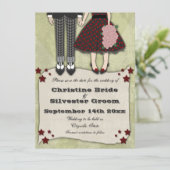 Rockabilly Wedding, 5.5x7.5 Bewaar de datum Save The Date (Staand voorkant)