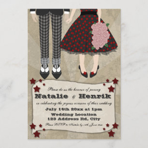 Rockabilly Wedding, 5x7 bruiloft * Kaart