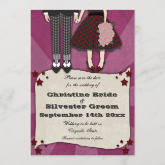 Rockabilly Wedding, 5x7 sparen de datum Save The Date