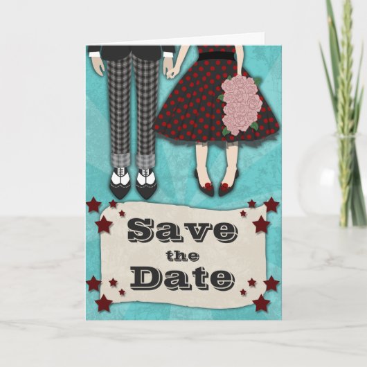 Rockabilly Wedding, bewaar de datum Aankondiging (Voorkant)