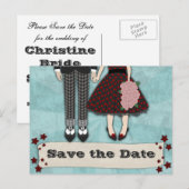 Rockabilly Wedding, bewaar de datum Aankondigingskaart (Voorkant / Achterkant)