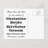 Rockabilly Wedding, bewaar de datum Aankondigingskaart (Achterkant)