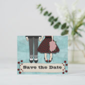 Rockabilly Wedding, bewaar de datum Aankondigingskaart (Staand voorkant)
